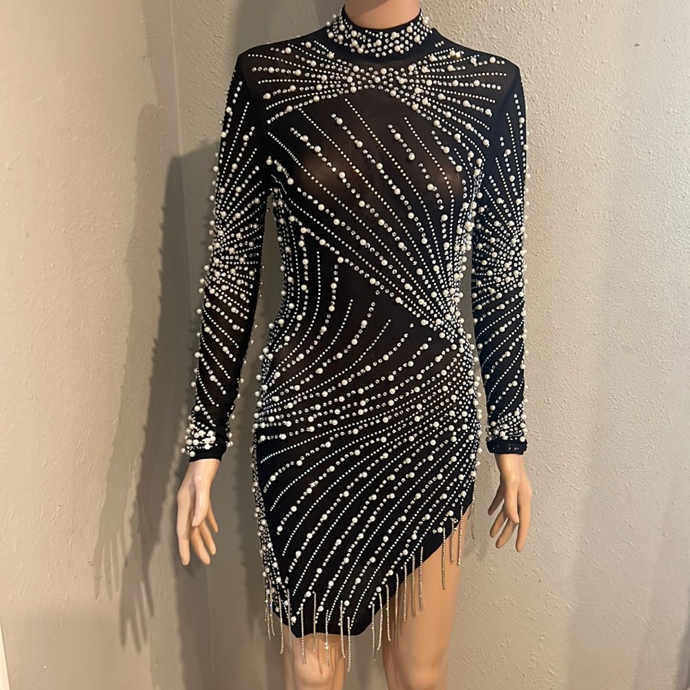 Luxury Rhinestone mini party dress